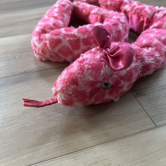 Pink Polka Dot Stuffed Animal Snake by Aurora Plushie Toy Christmas Present Gift - Picture 3 of 7